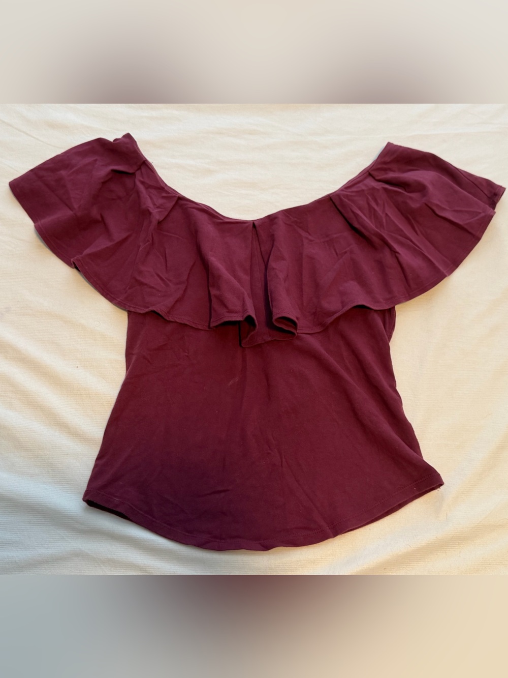 Free People Off-The-Shoulder Crop Top - Wine